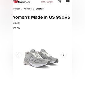 NEW! New Balance MADE in USA 990v5 Women’s Sneakers